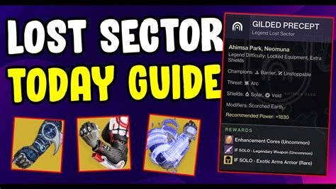 Gilded Precept Master Legend Lost Sector Guide Today Destiny Season