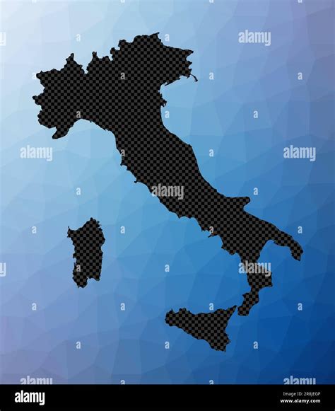 Italy Geometric Map Stencil Shape Of Italy In Low Poly Style Stylish