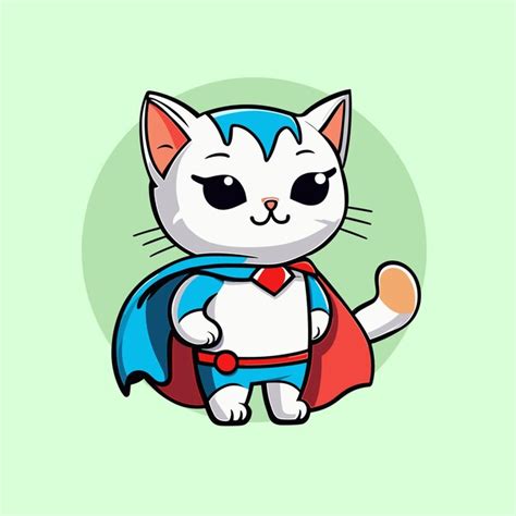 Premium Vector | Free vector cute cat super hero cartoon illustration