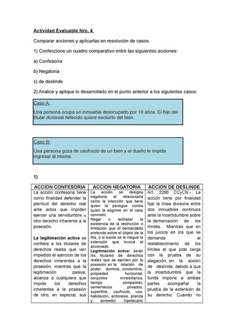 Actividad Evaluable Nro Derechos Reales Actividad Evaluable Nro