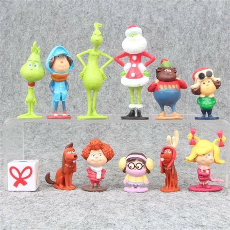 Dr Seuss The Grinch Movie Figure Set Of 14 W 12 Figures Fun Book And