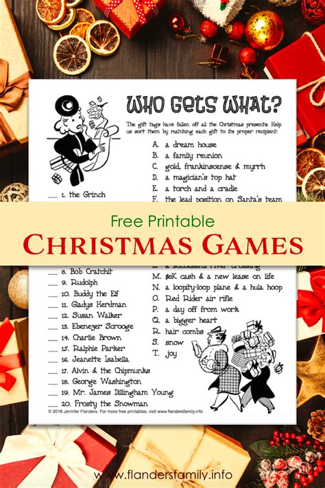Christmas Games Who Got What Printable Christmas Games Free