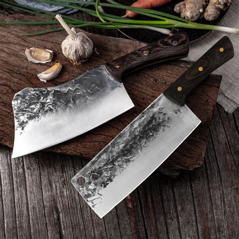 Stainless Steel Handmade Forged Kitchen Knife Set Chinese Full Tang