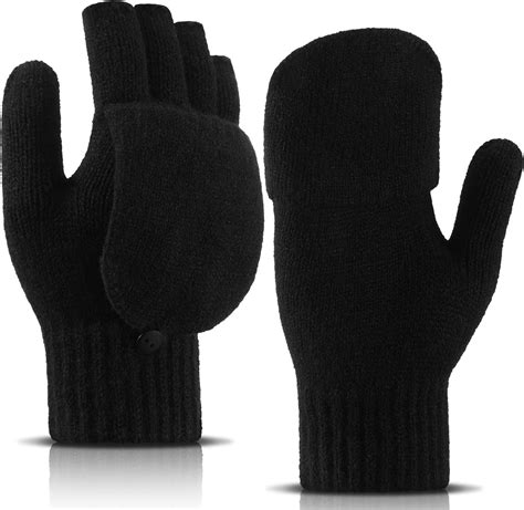 Women Convertible Gloves Fingerless Mittens Knitted Mittens Half Finger