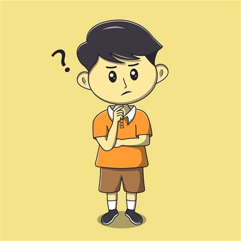 Premium Vector | Cute boy student in wonder expression cartoon illustration