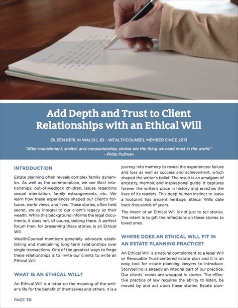 Add Depth And Trust To Client Relationships With An Ethical Will