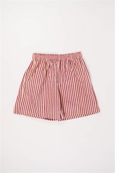 Harago Stripe Shorts Maroon Canoe Club