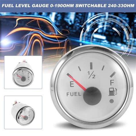 52mm Fuel Level Gauge 0 190ohm Switchable 240 33ohm Fuel Oil Level Meter Waterproof Boat Car