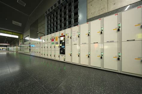 Many Coin Operated Lockers Installed In Kyoto Editorial Stock Photo