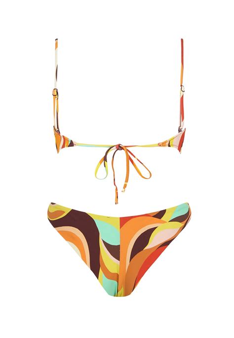 Bikini Bandeau Fuego Brasileña Multicolor Robin Collection Robin Collection