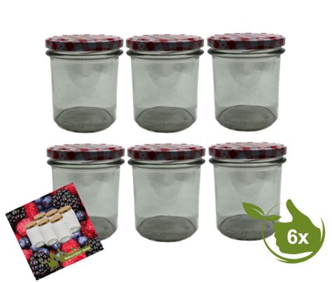 Jampotten 346 Ml Met Twist Off Deksel Rood Wit Geblokt Natuurlijker