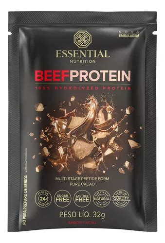 Beef Protein Cacao Sachê Essential Nutrition Mercadolivre