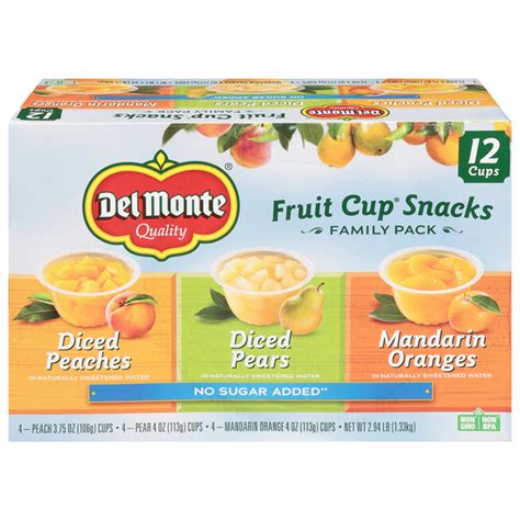 Save on Del Monte Fruit Cups Snacks No Sugar Added Family Pack - 12 ct Order Online Delivery ...