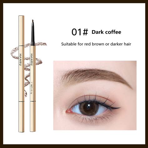 Black Eyebrow Pencil Small Gold Bar Double Headed Eyebrow Pencil Ultra Fine Head Ultra Fine