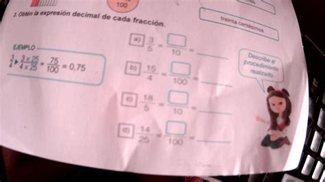 3 Obten La Expresion Decimal De Cada Fraccion Brainly Lat