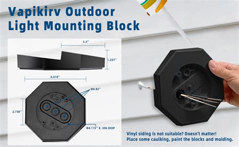 Siding Mounting Block Black Octagon Siding Mounting Kit With Built In