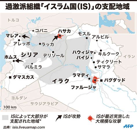 【図解】過激派組織「イスラム国」の支配地域 写真1枚 国際ニュース：afpbb News