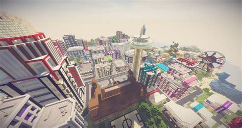 Minecraft floating modern city map - nraantique