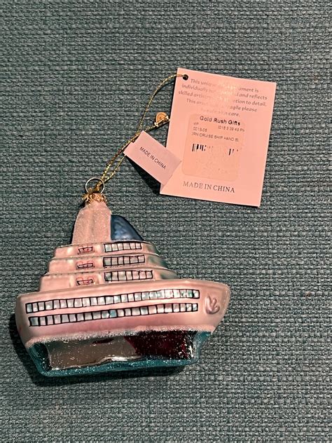 Alaska Cruises Cruise Ship Glass Christmas Ornament 5 Long Alaska