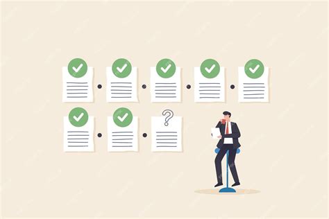 Premium Vector Businessman Checking Documents Project Tracking Or