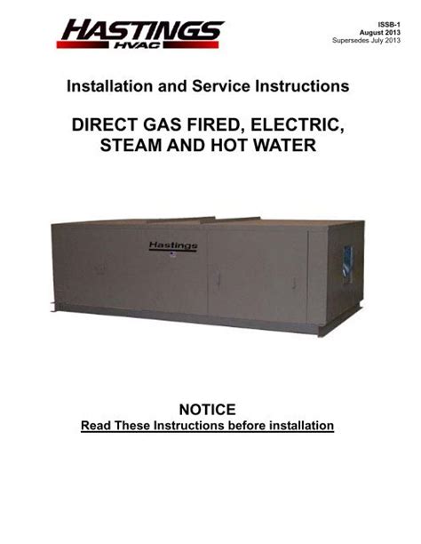 Issb 1 Service Manual Pdf Hastings Hvac