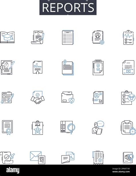 Reports Line Icons Collection Records Files Documents Accounts