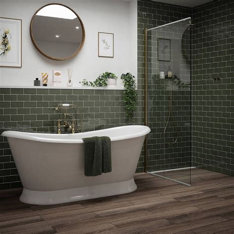 Beautiful Green Tile Modern Bathroom