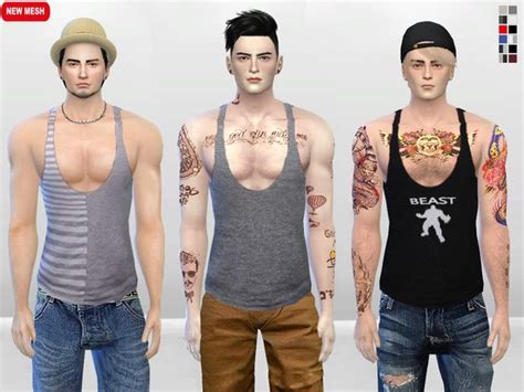 McLayneSims' Meat Head Muscle Tank Top | Sims 4 male clothes, Sims 4 ...