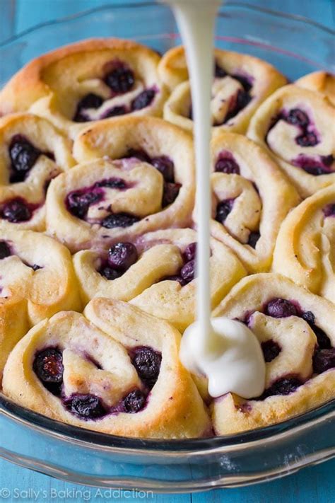 Blueberry Sweet Rolls With Lemon Glaze Sallys Baking Addiction