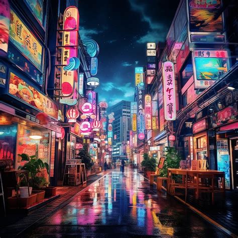 Nightlife Of Tokio Where The City Lights Blur Into A Dynamic Tapestry