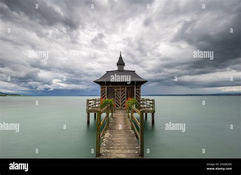 Europe Switzerland Canton Neuchtel Neuchatel Bathhouse At Lac De