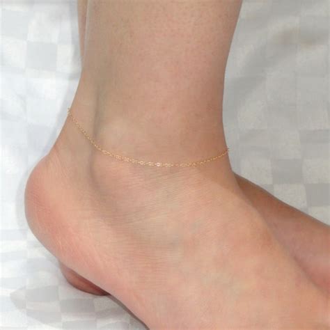 Gold Anklet 14k Gold Fill Anklet Delicate Gold Ankle Etsy