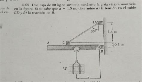 Solved Una Caja Do Kg Se Sostiene Mediante La Gr A Viajera