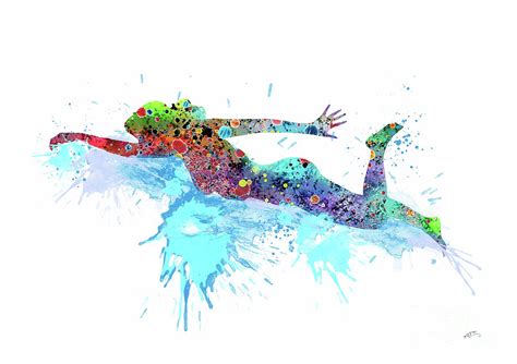 Girl Swimming Watercolor Print Swimming Art Swimming Poster Sports ...