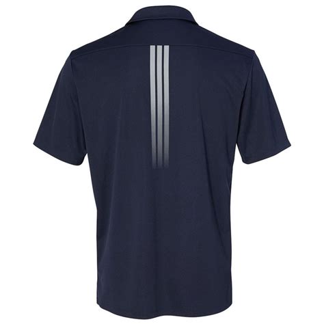 Adidas Golf Mens Navy Gradient 3 Stripes Sport Shirt