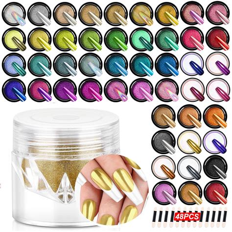 Amazon Saviland Pcs Mirror Chrome Nail Powder Set Holographic