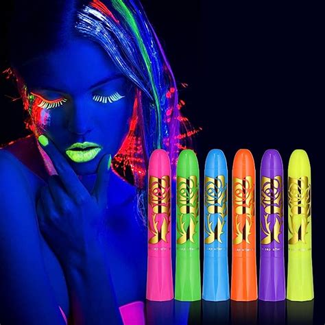 Aoowu Peinture Fluorescents Uv Crayons De Peinture Uv N On Pour Le