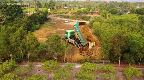 Project Complete Dozer Komatsu D And Truck Ton Pouring Soil To