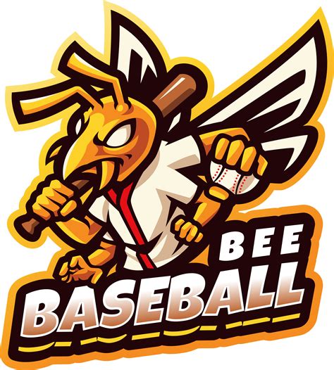 Bee baseball esport mascot logo design By Visink | TheHungryJPEG