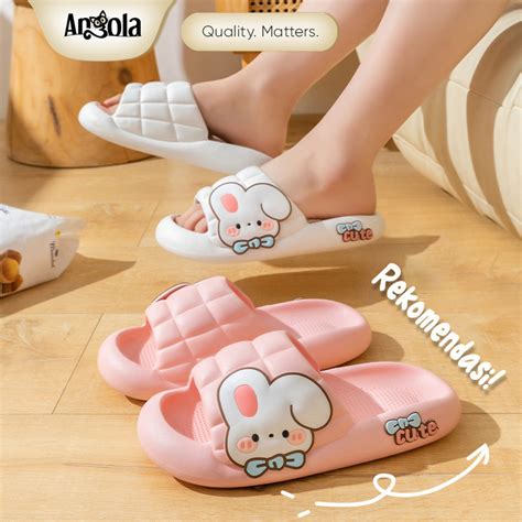 Jual ANGOLA Sendal Bunny Slip On Jelly PVC H39 Sandal Rumah Santai