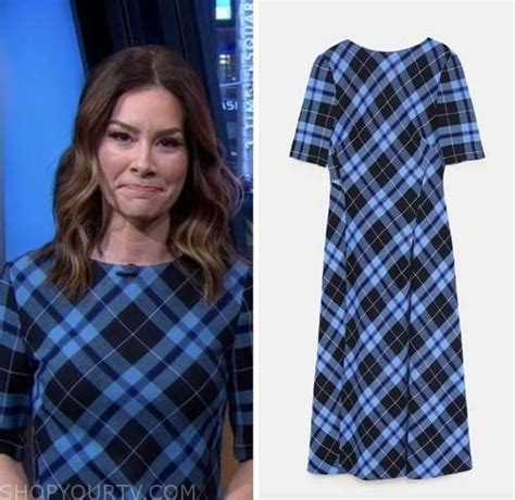 Good Morning America March 2023 Rebecca Jarivss Blue Plaid Dress Fashion Clothes Outfits