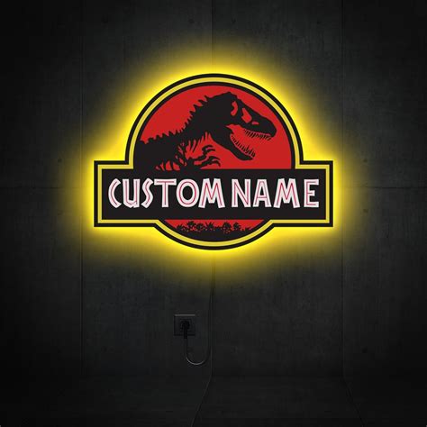 Jurassic Park Neon Sign Jurassic Park Name Sign Jurassic Park Led Sign Jurassic Park Light