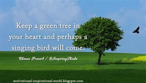 Chinese Proverb Green Tree Heart Singing Bird Chinese Proverb Roy