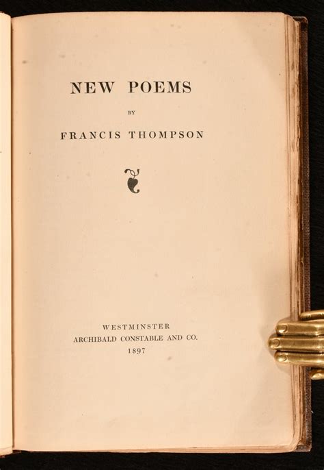 New Poems By Francis Thompson Good Cloth 1897 First Edition Rooke