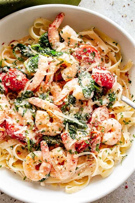 Creamy Shrimp Fettuccine Quick And Easy Shrimp Pasta Recipe