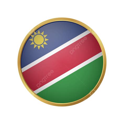 Namibia Flag Vector With Circle Golden Frame Namibia Flag Vector Png