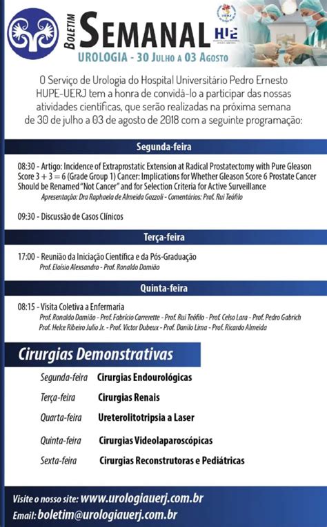 Semana de Atividades Específicas HUPE UERJ IPUB Instituto de