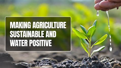 Making Agriculture Sustainable And Water Positive Youtube