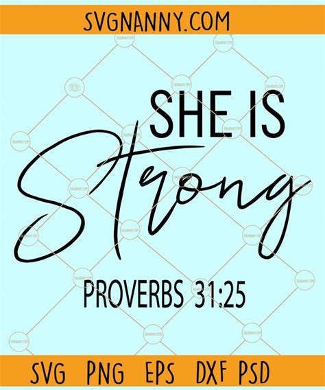 She Is Strong Proverbs Svg Scripture Svg Proverbs Svg