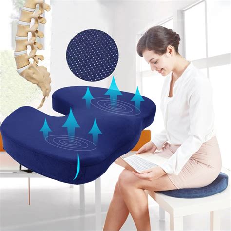 Non Slip Orthopedic Memory Foam Seat Cushion Slow Rebound For Office